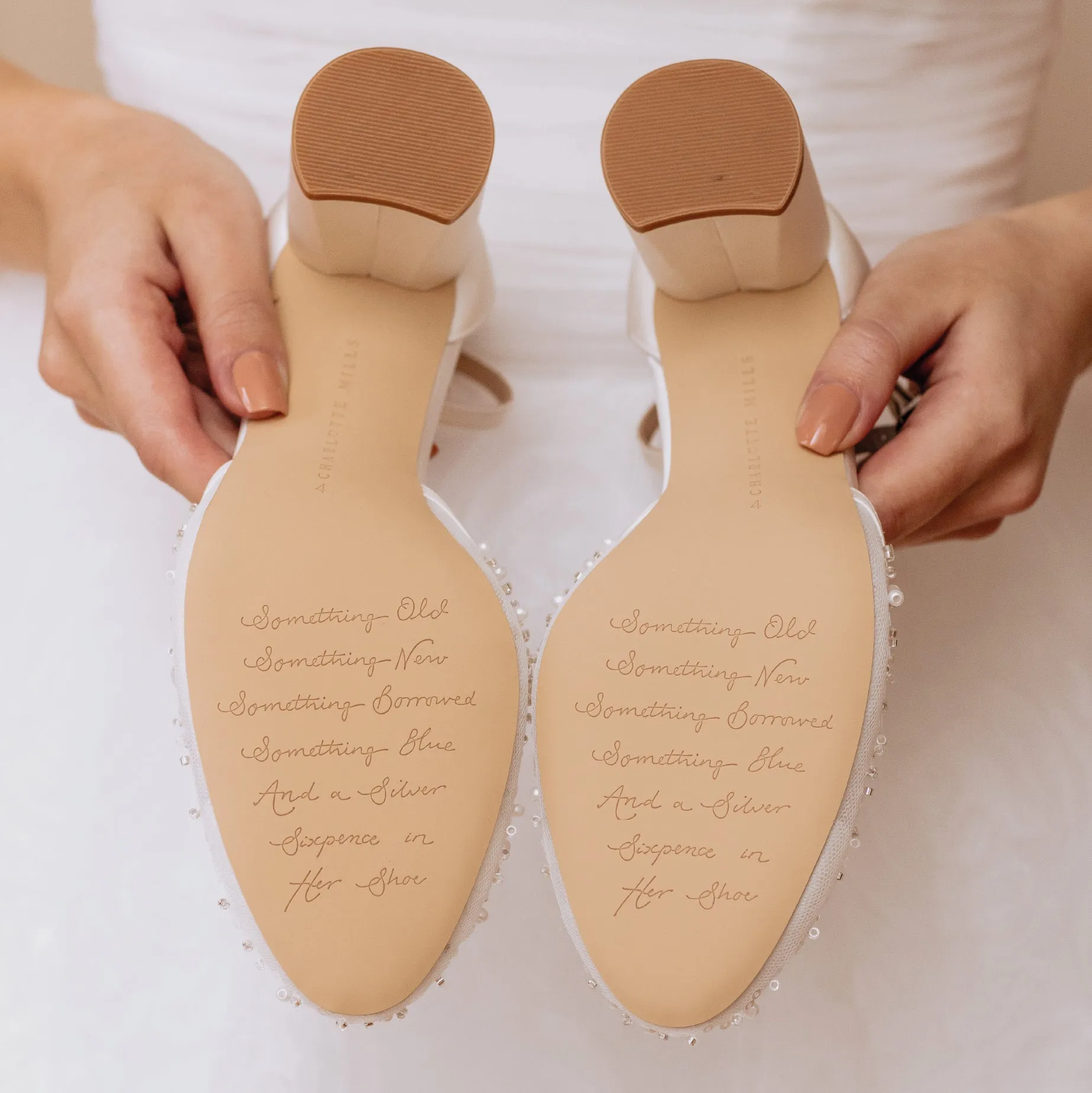 Niahm - Satin Bow Bridal Block Heels - Ivory Pearl