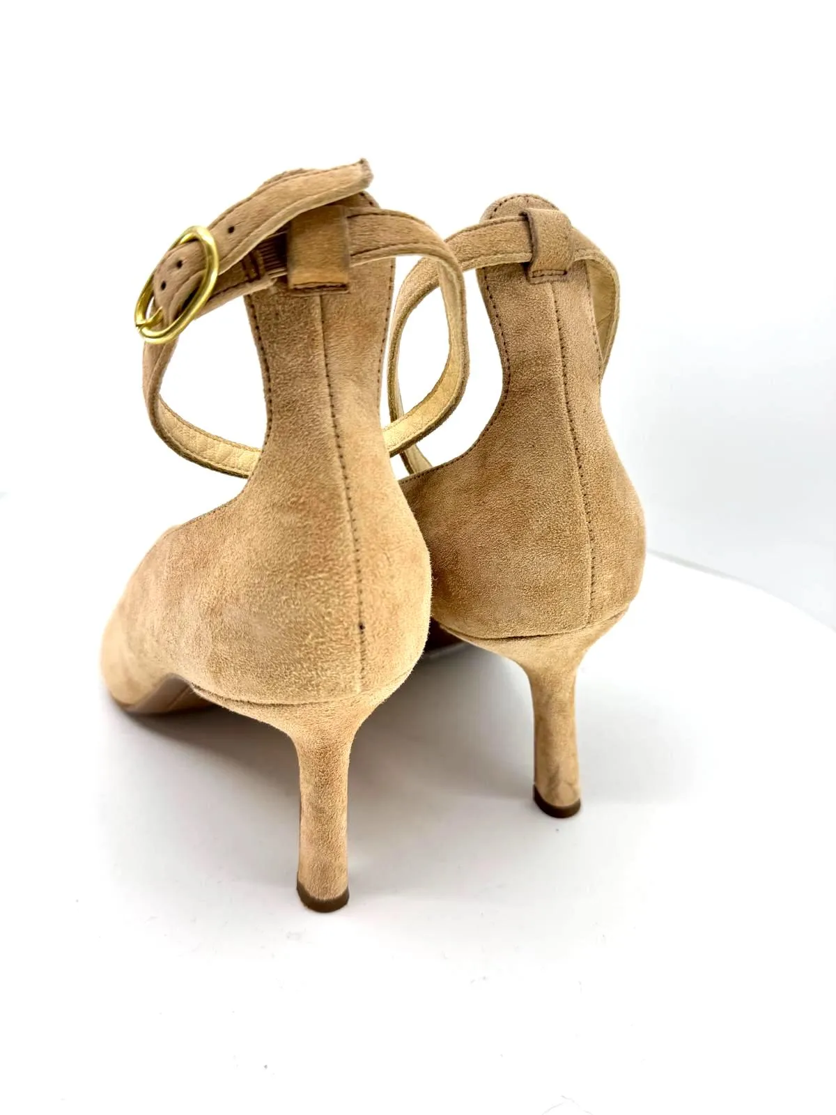 PAUL GREEN ANNIE DEER SUEDE ANKLE STRAP PUMPS