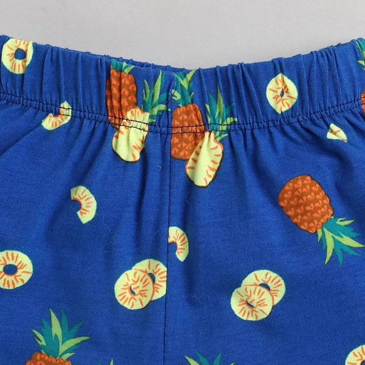 Pineapple Printed Shorts - Blue
