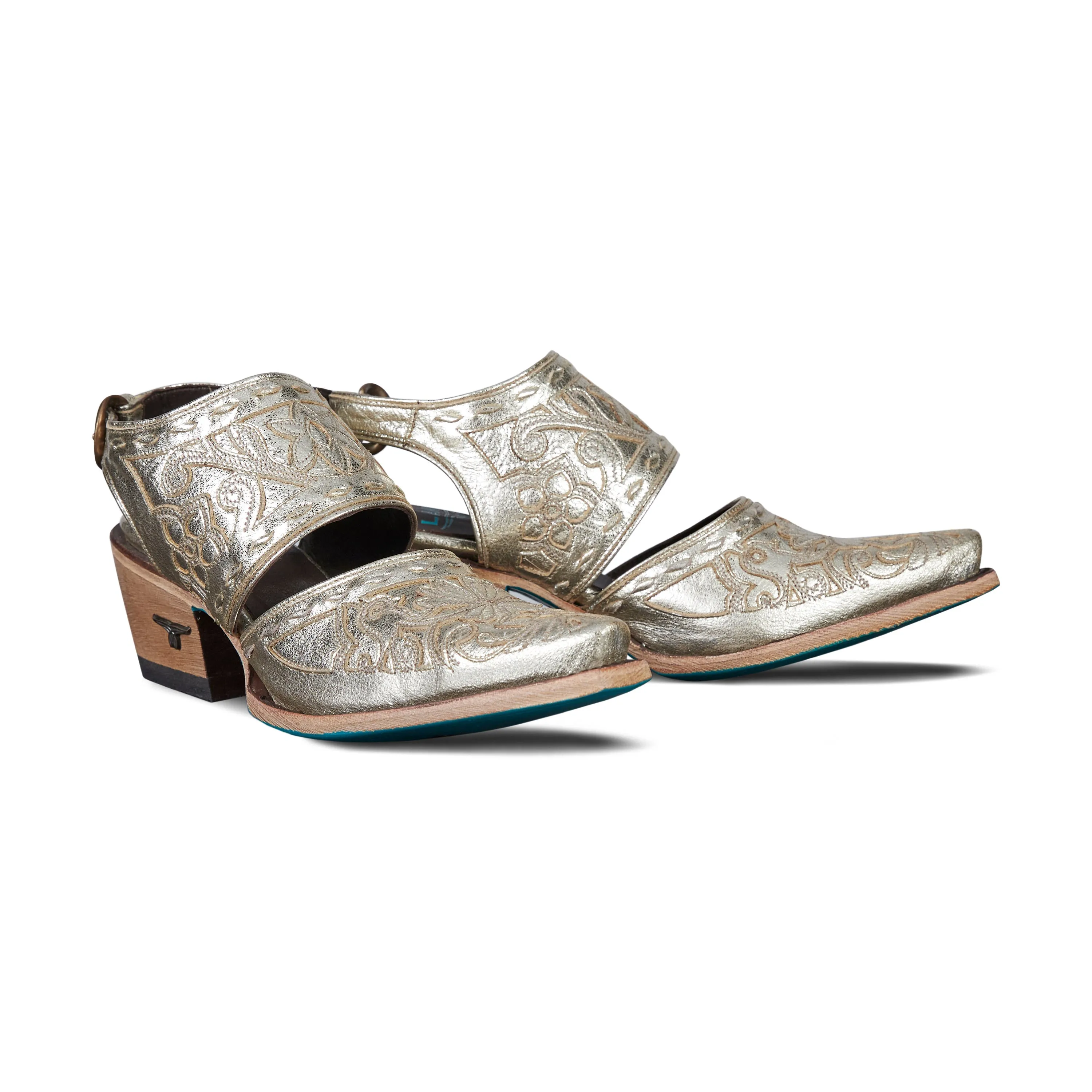 Robin Slingback Mule in Champagne Metallic