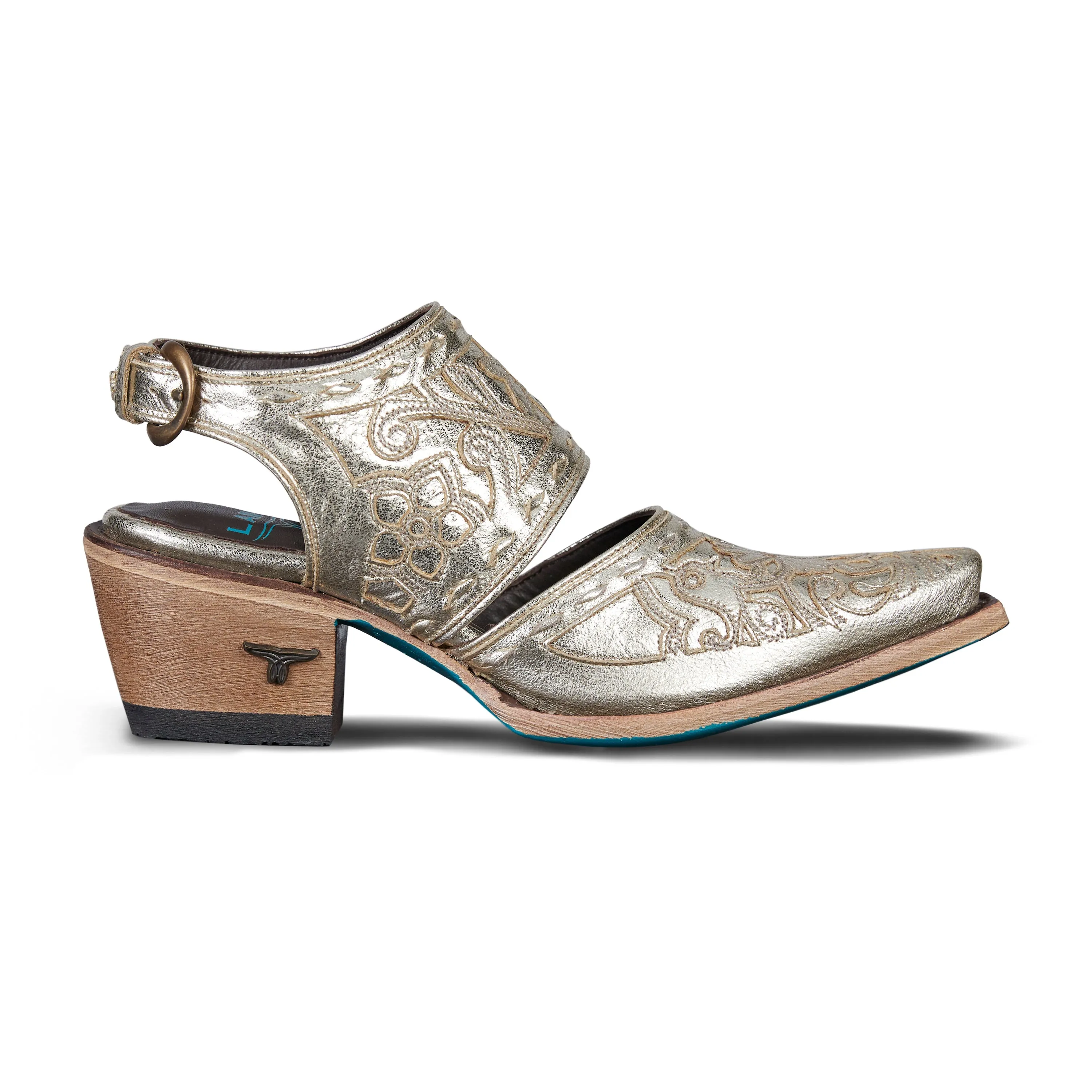Robin Slingback Mule in Champagne Metallic