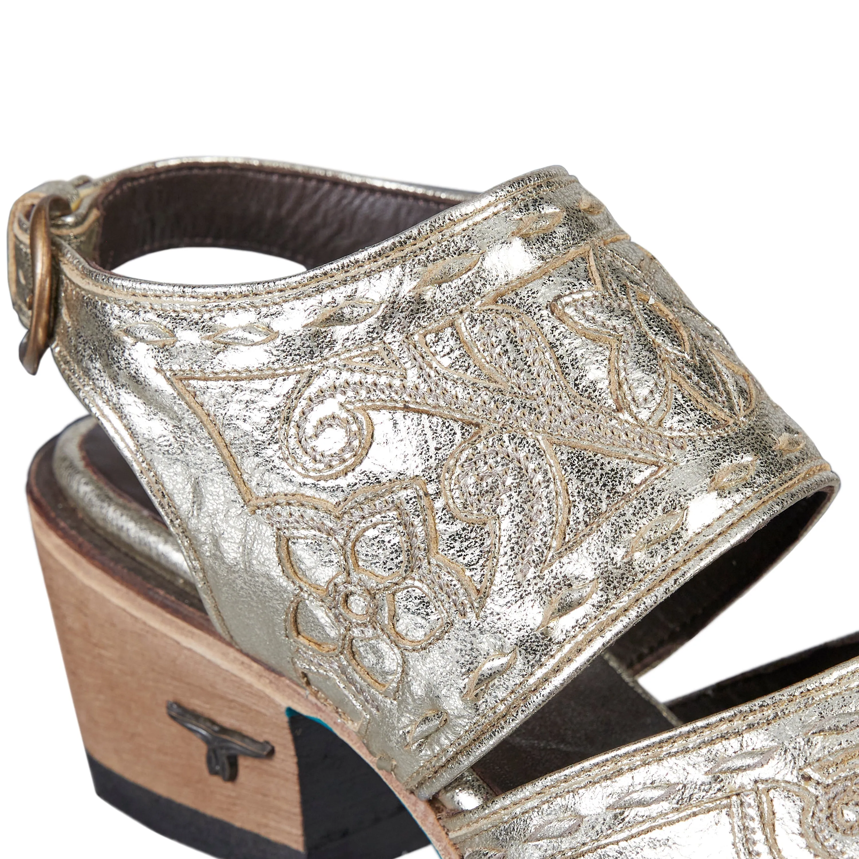 Robin Slingback Mule in Champagne Metallic