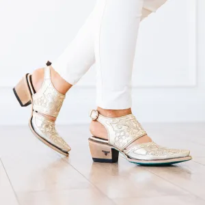 Robin Slingback Mule in Champagne Metallic