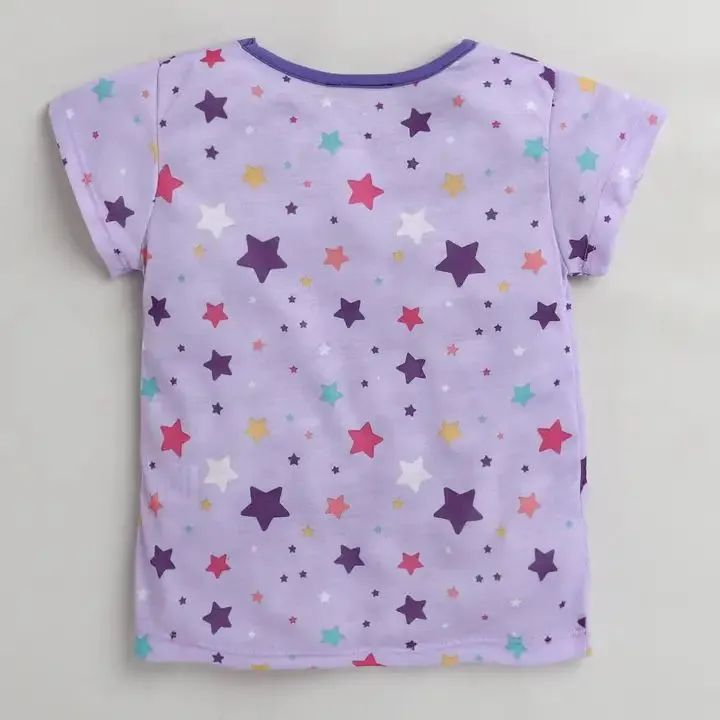 Stars Printed Top - Purple