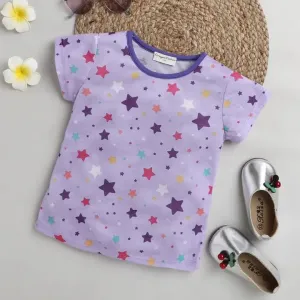 Stars Printed Top - Purple