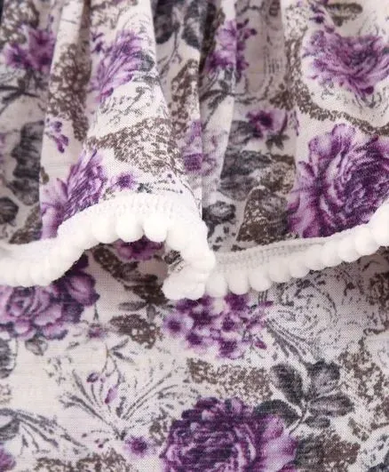 Strap Cold Shoulder Floral Printed Top