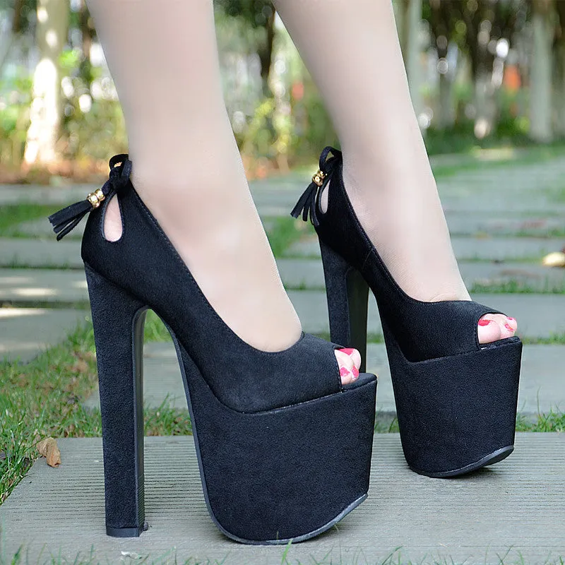 Tassel Peep-toe Supper High Heels Platform Sandals