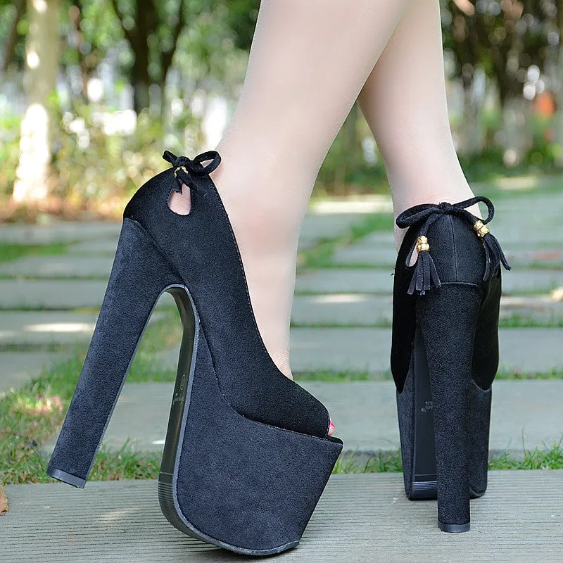 Tassel Peep-toe Supper High Heels Platform Sandals