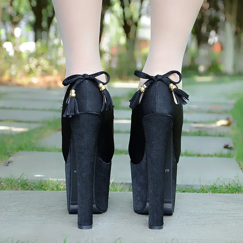 Tassel Peep-toe Supper High Heels Platform Sandals