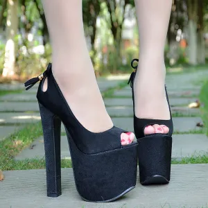 Tassel Peep-toe Supper High Heels Platform Sandals