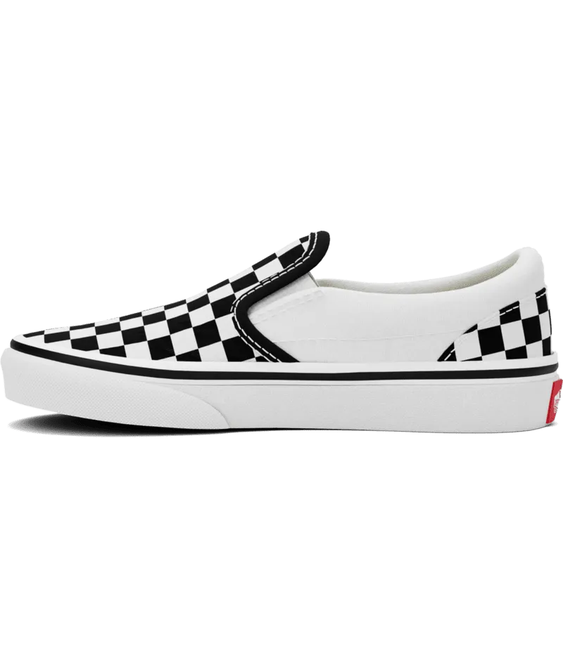 VANS Kids Classic Slip-On Checkerboard Shoes Black/True White