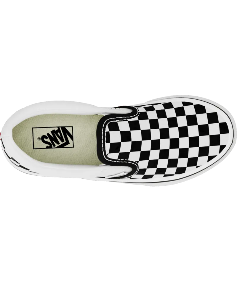 VANS Kids Classic Slip-On Checkerboard Shoes Black/True White