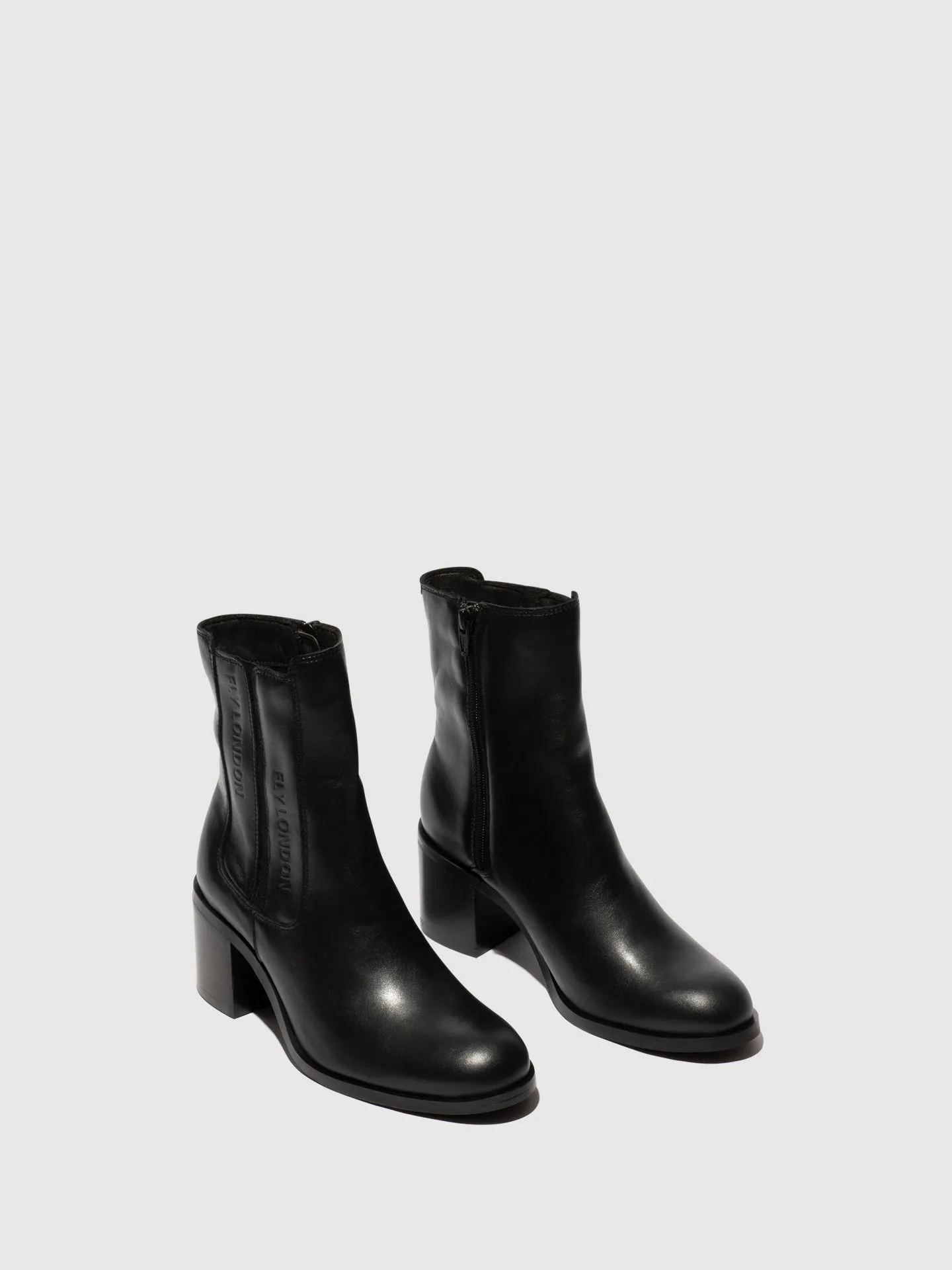 Zip Up Ankle Boots AMEL913FLY BLACK