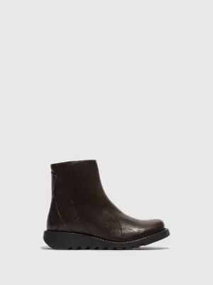 Zip Up Ankle Boots SAGU014FLY CHESTNUT